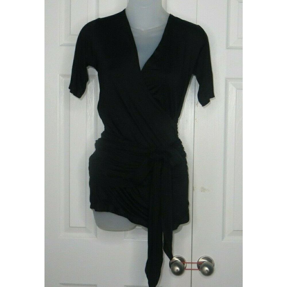 Lilac Clothing Maternity Black Faux Wrap Long Sleeve Nursing Top Shirt Small S